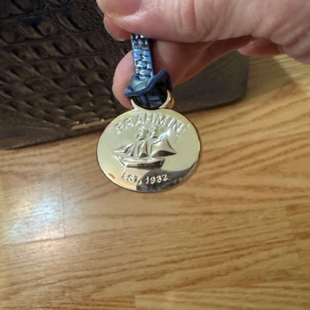 Brahmin Large Duxbury Satchel Serenity Blue Ombre Melbourne Leather Retail $325 - Picture 3 of 9